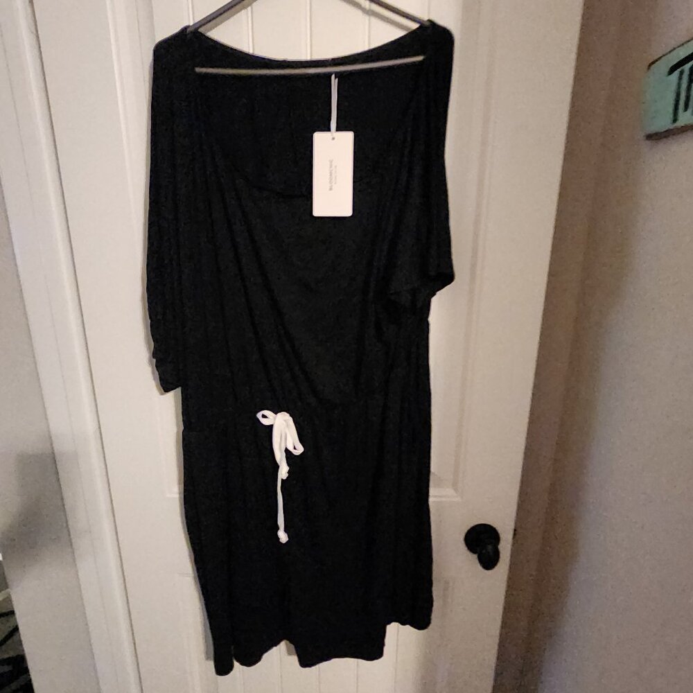 BloomChic Solid Knotted Front Pocket One Shoulder Jumpsuit - Picture 1 of 2